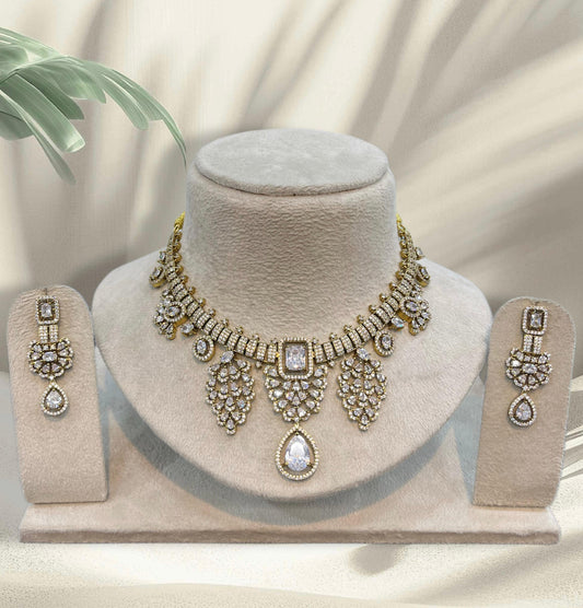 Victorian Polish AD Stones Necklace