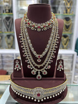 American Diamond Stones Bridal Combo Set - Nakshatra Jewels