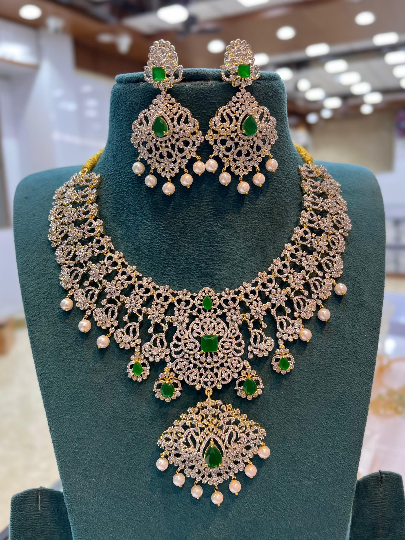 American Diamond Stones Bridal Necklace