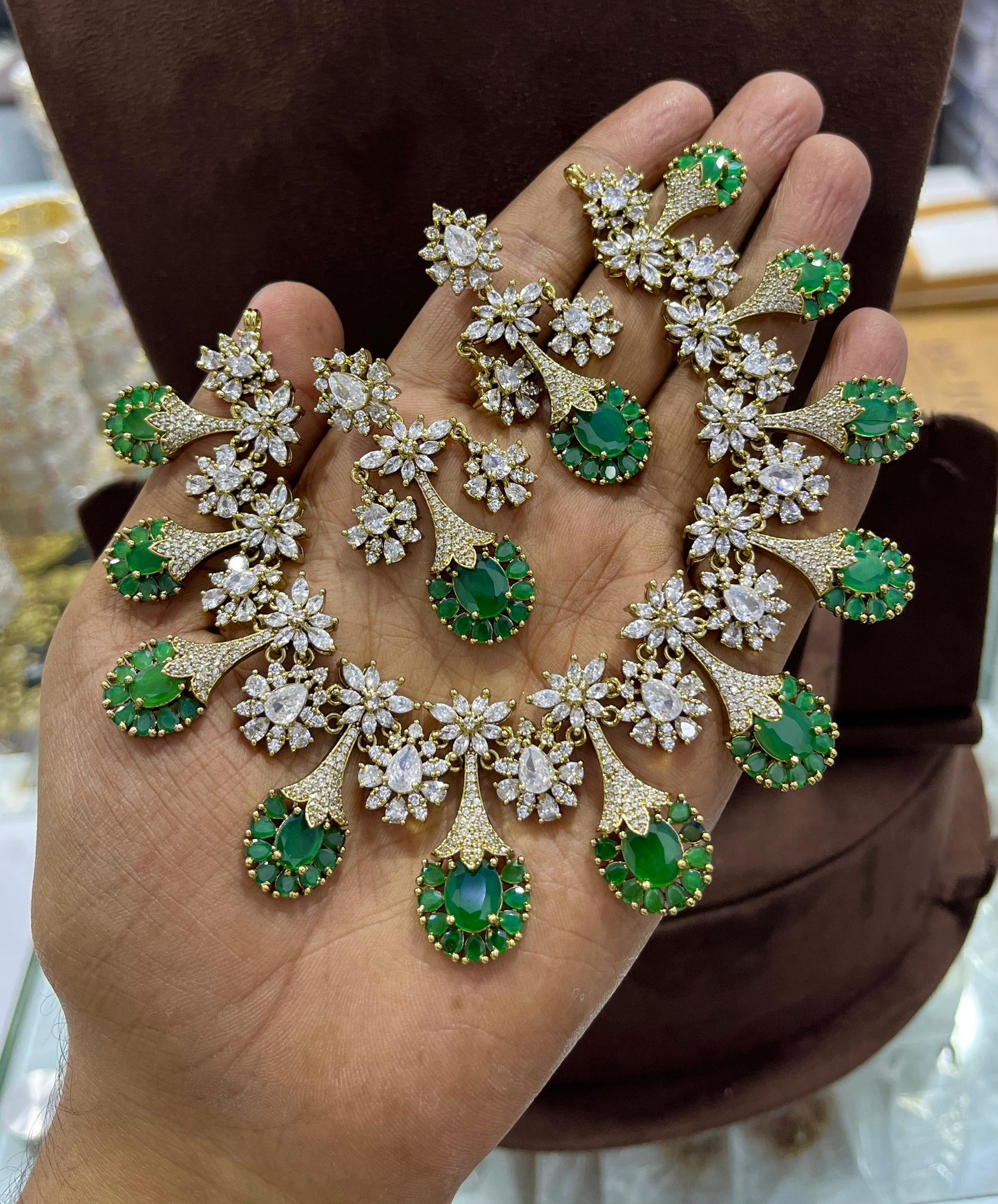 Victorian Polish AD and Mossianite Stones Necklace