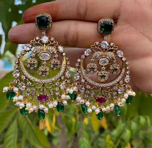 Victorian Polish AD Stone Earrings