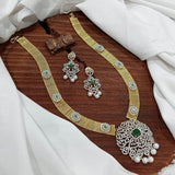 American Diamond Stones Pendent Haram - Nakshatra Jewels