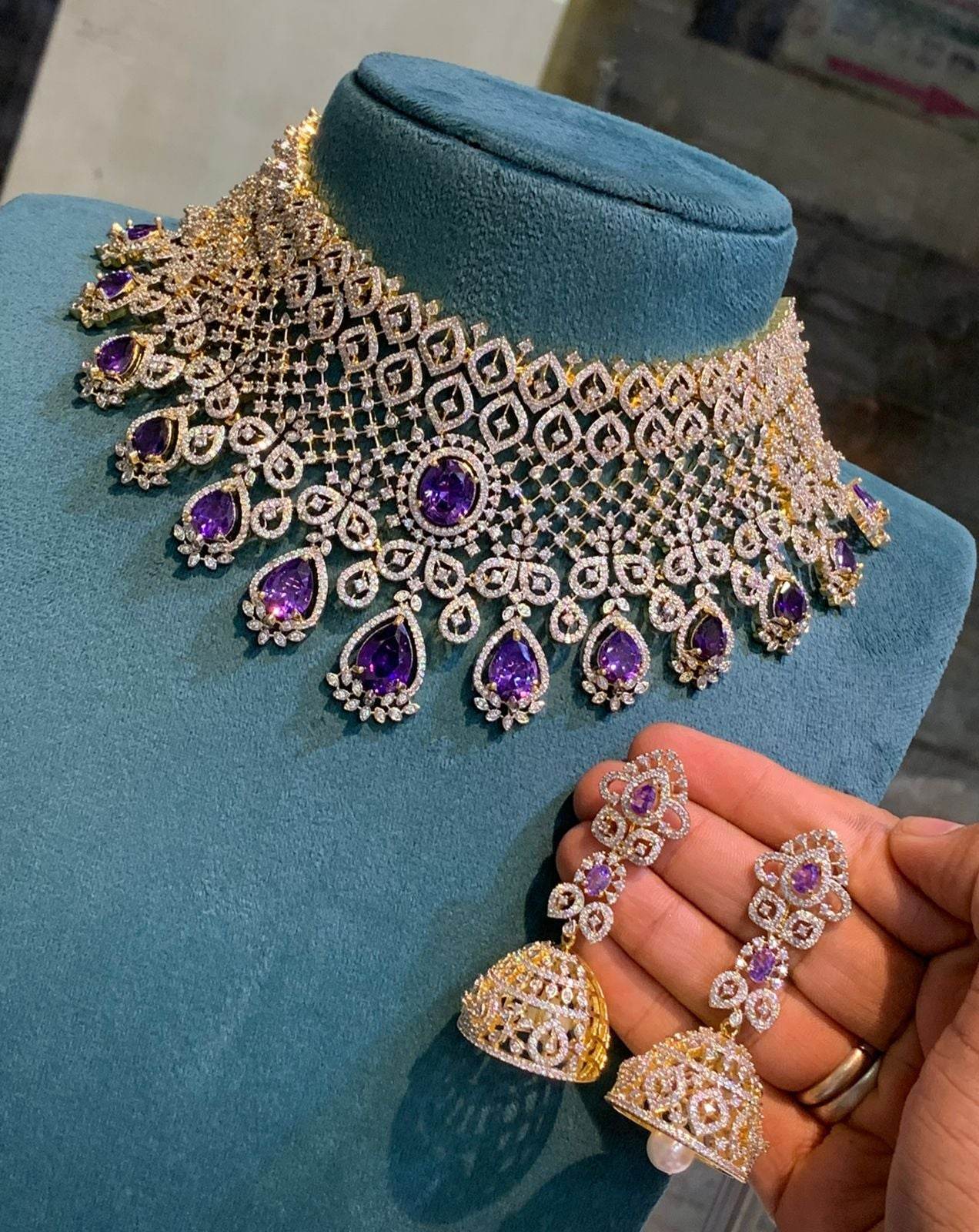 American Diamond Stones Bridal Choker