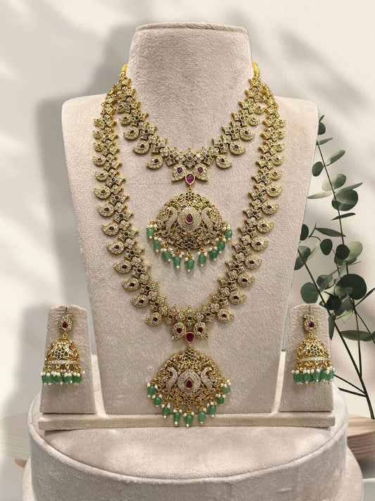 Nakshi Work with Kempu & AD Stones Bridal Combo Set