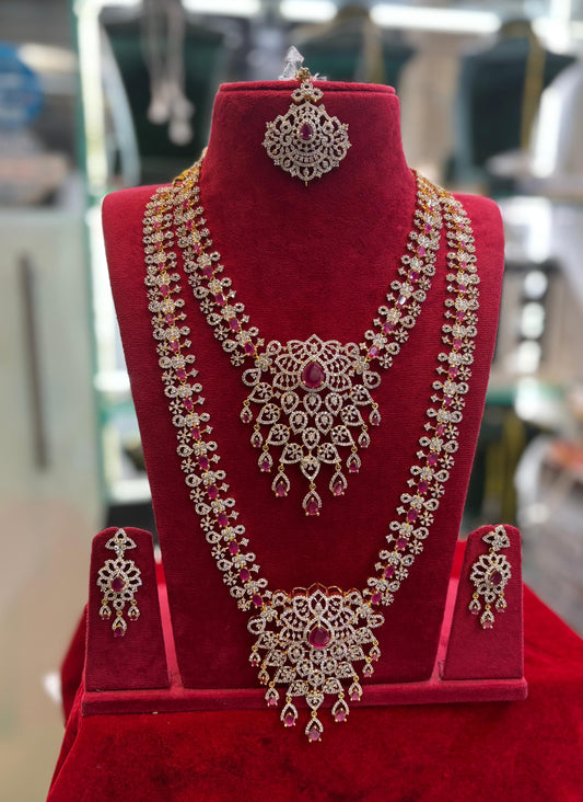 American Diamond Stones Bridal Combo Set