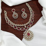 Victorian Polish AD Stones Layer Necklace - Nakshatra Jewels