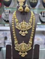 Nakshi work with AD Stones Bridal Combo Set