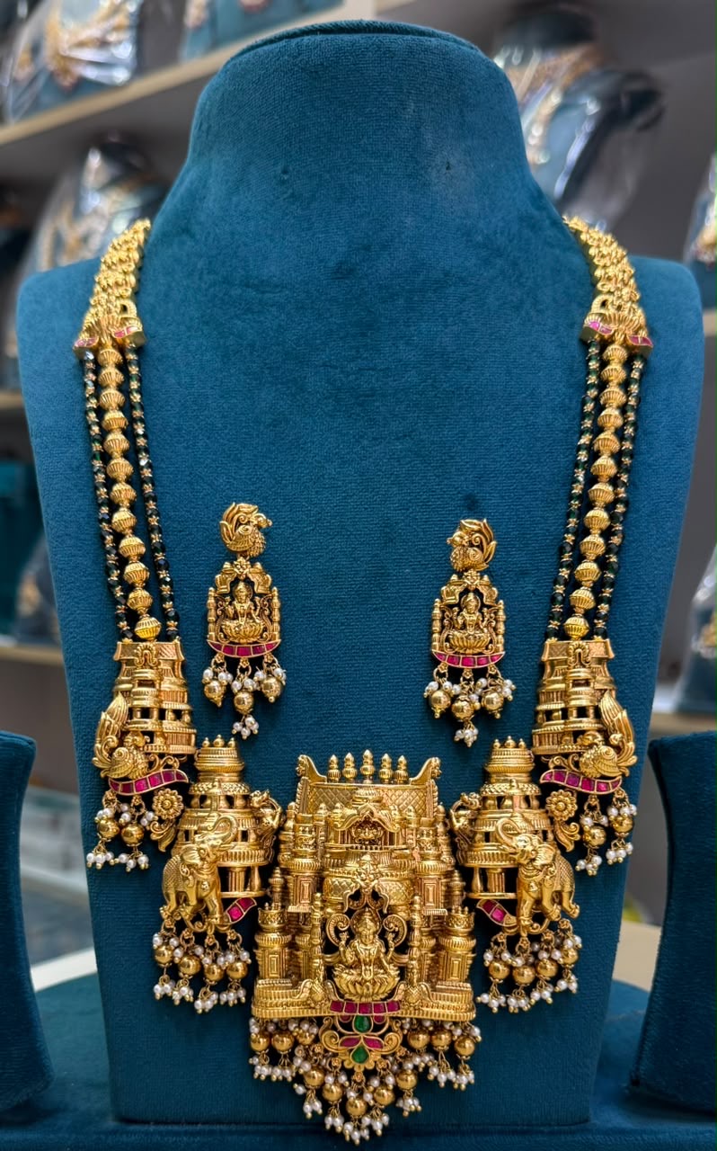 Nakshi Work with Kundan Stones Bridal Temple Haram