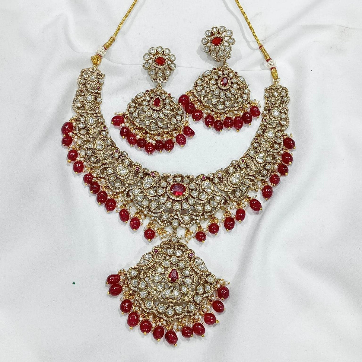 Victorian Polish with AD Stones Bridal Necklace