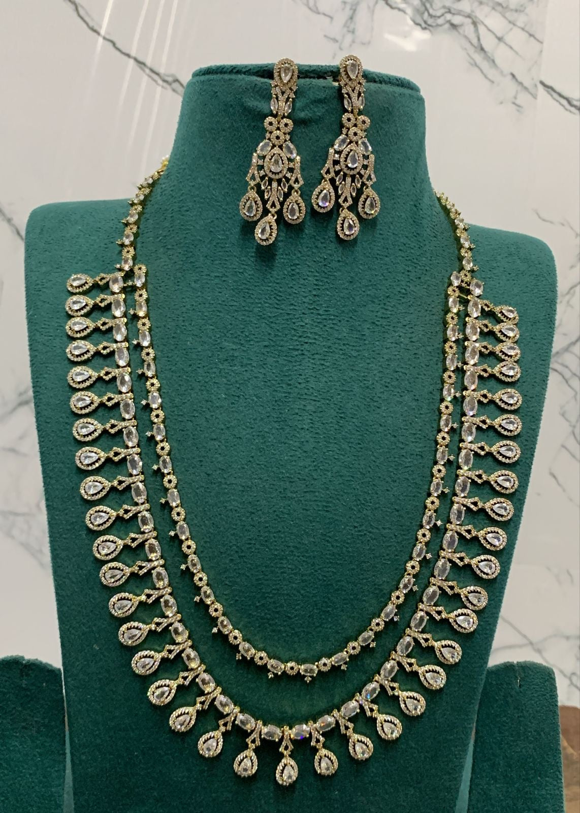 Victorian Polish AD Stones Bridal Layer Haram