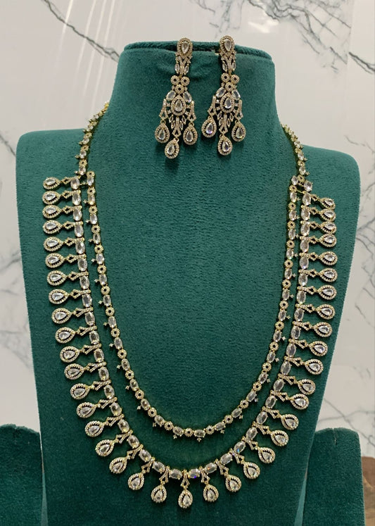 Victorian Polish AD Stones Bridal Layer Haram