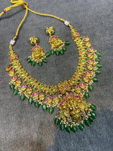 Nakshi Work with AD and Kundan Stones Bridal Necklace