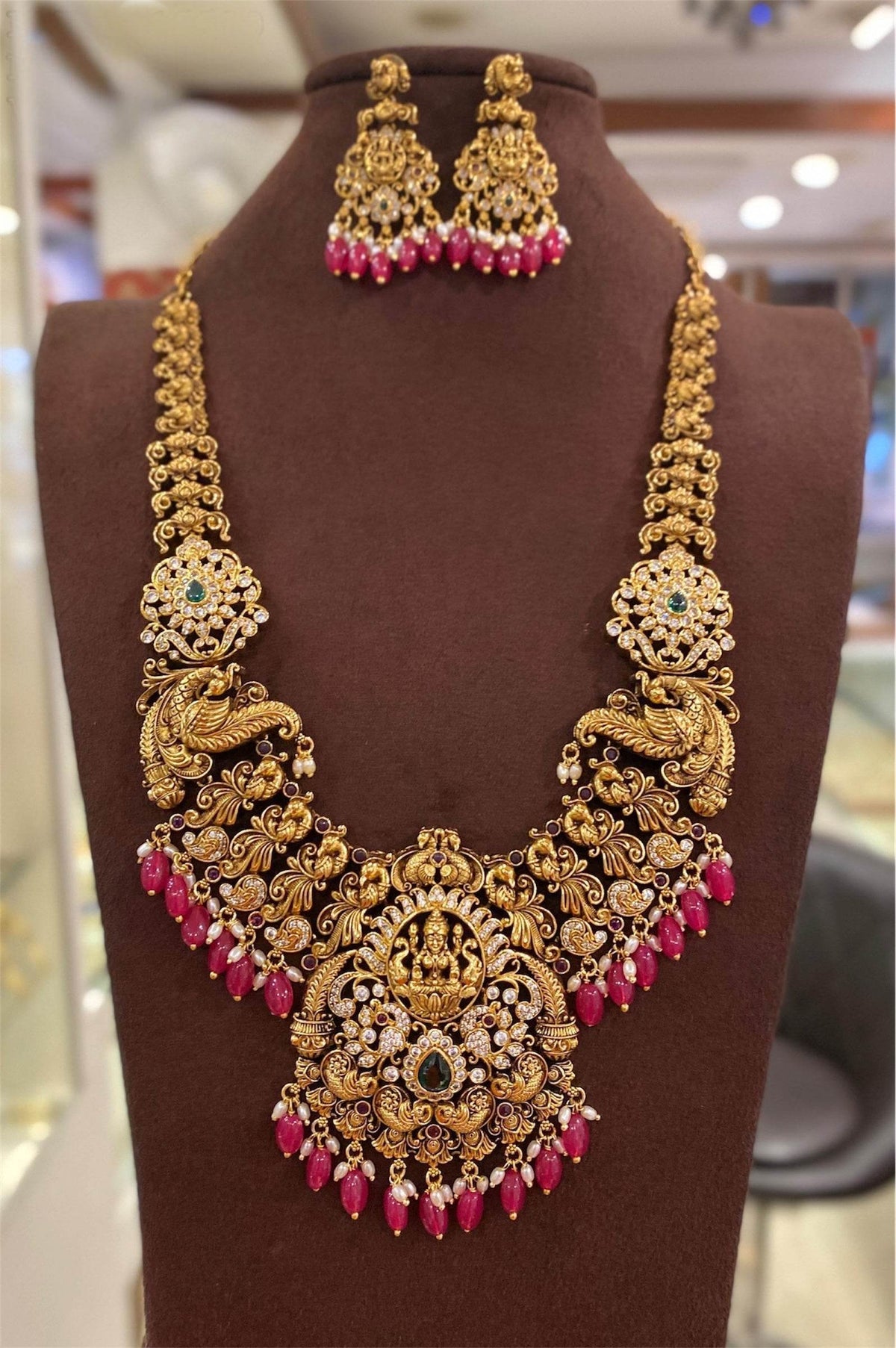 Nagasi Work with AD Stones Bridal Necklace