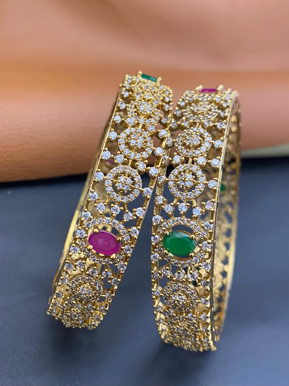 Premium Matt with AD Stone Bangles