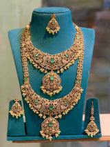 Victorian Polish with AD Stones Bridal Combo - Nakshatra Jewels