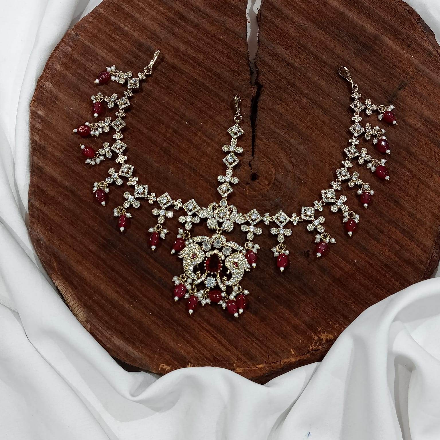 Victorian Polish AD Stones Headset - Nakshatra Jewels