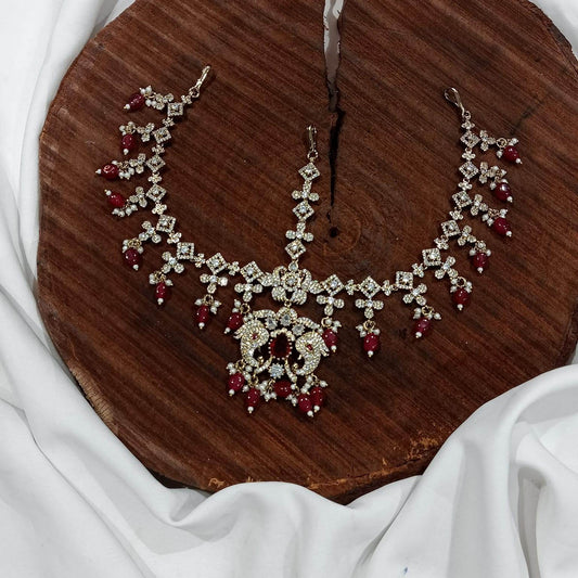 Victorian Polish AD Stones Headset - Nakshatra Jewels