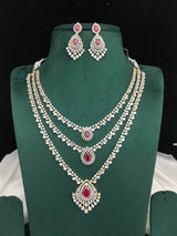 American Diamond Stones Bridal Layer Haram - Nakshatra Jewels