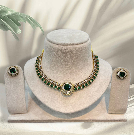 Victorian Polish AD Stones Necklace