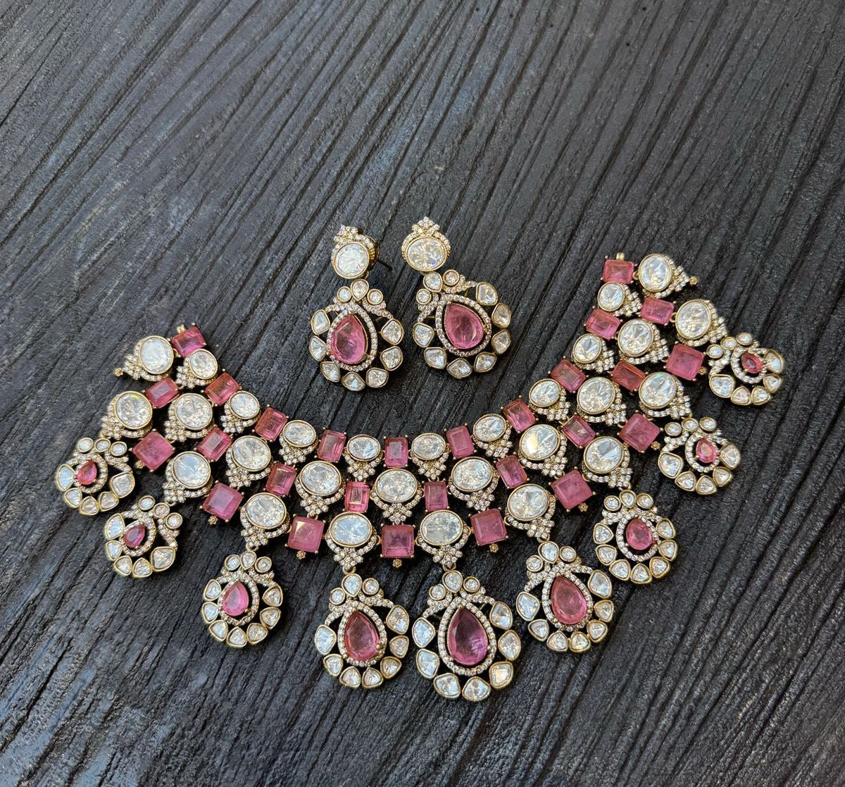 Mossianite and AD Stones Bridal Necklace