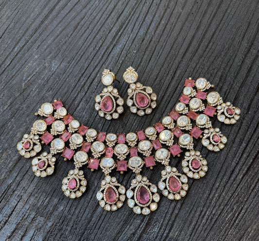 Mossianite and AD Stones Bridal Necklace