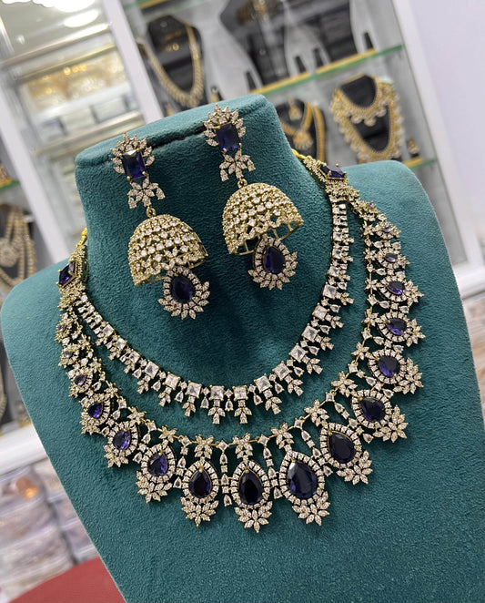 Victorian Polish with AD Stones Necklace - Nakshatra Jewels