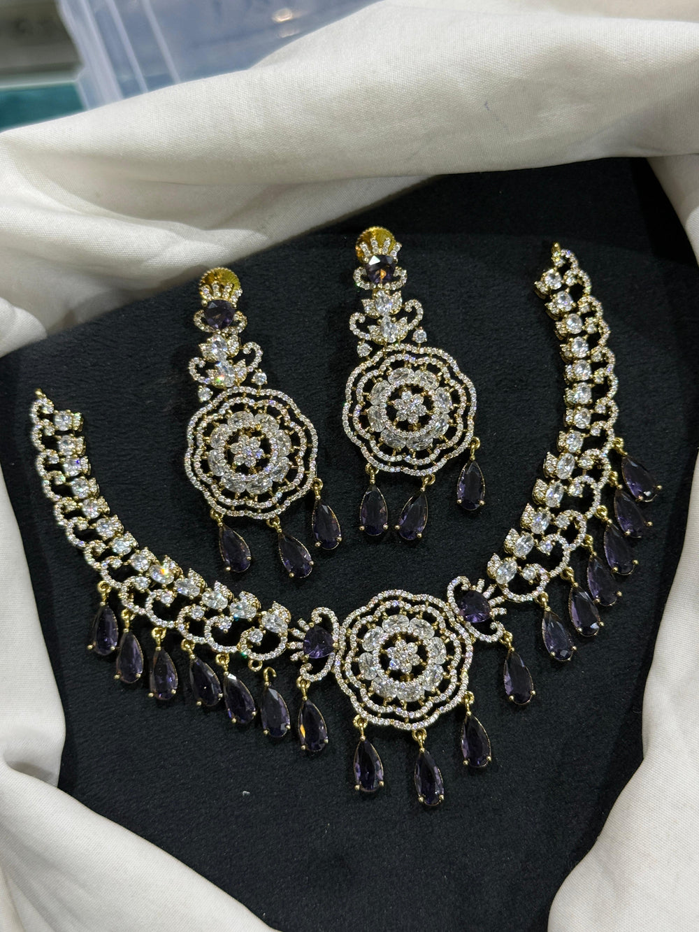 Victorian Polish AD Stones Necklace