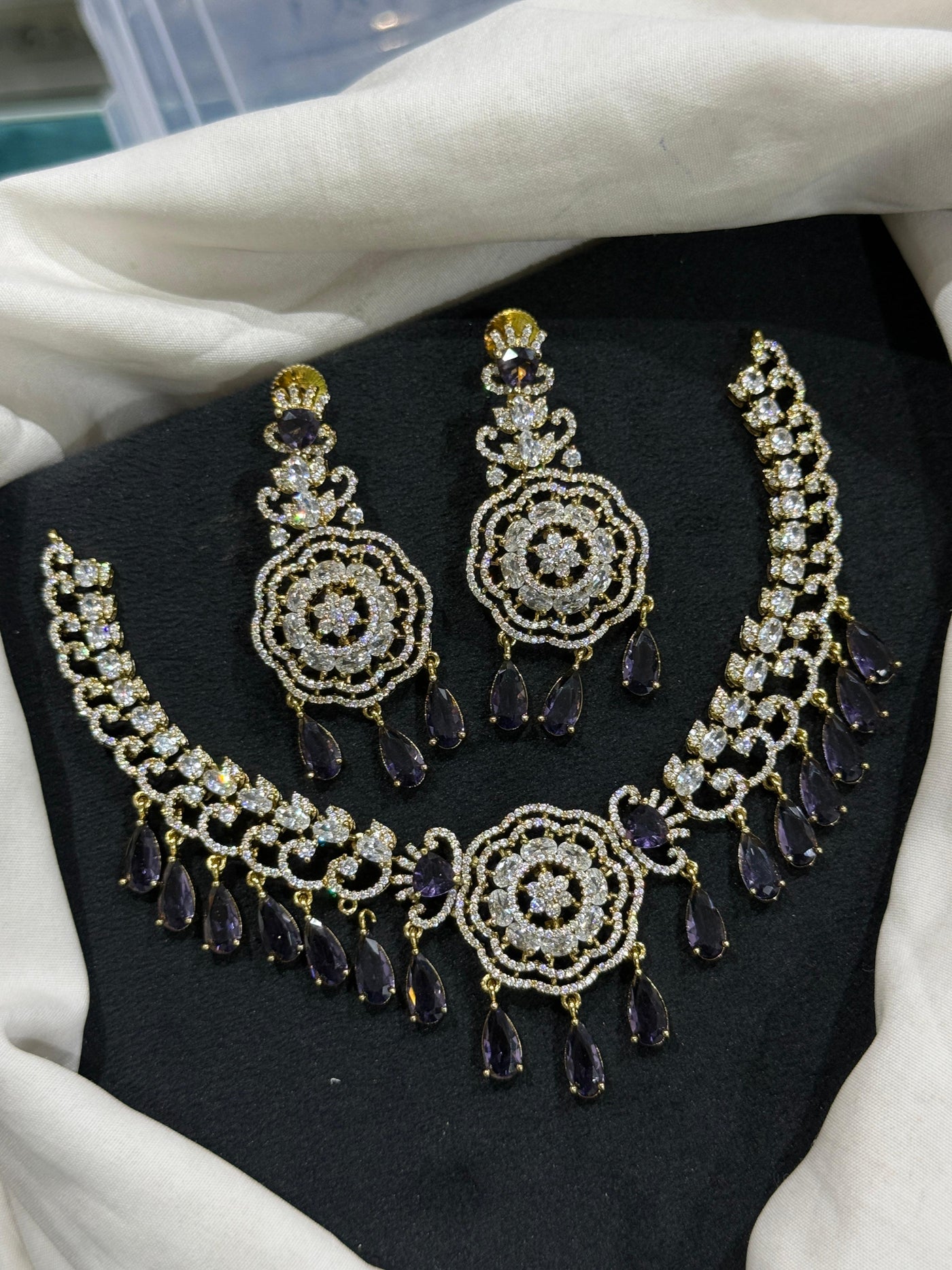 Victorian Polish AD Stones Necklace