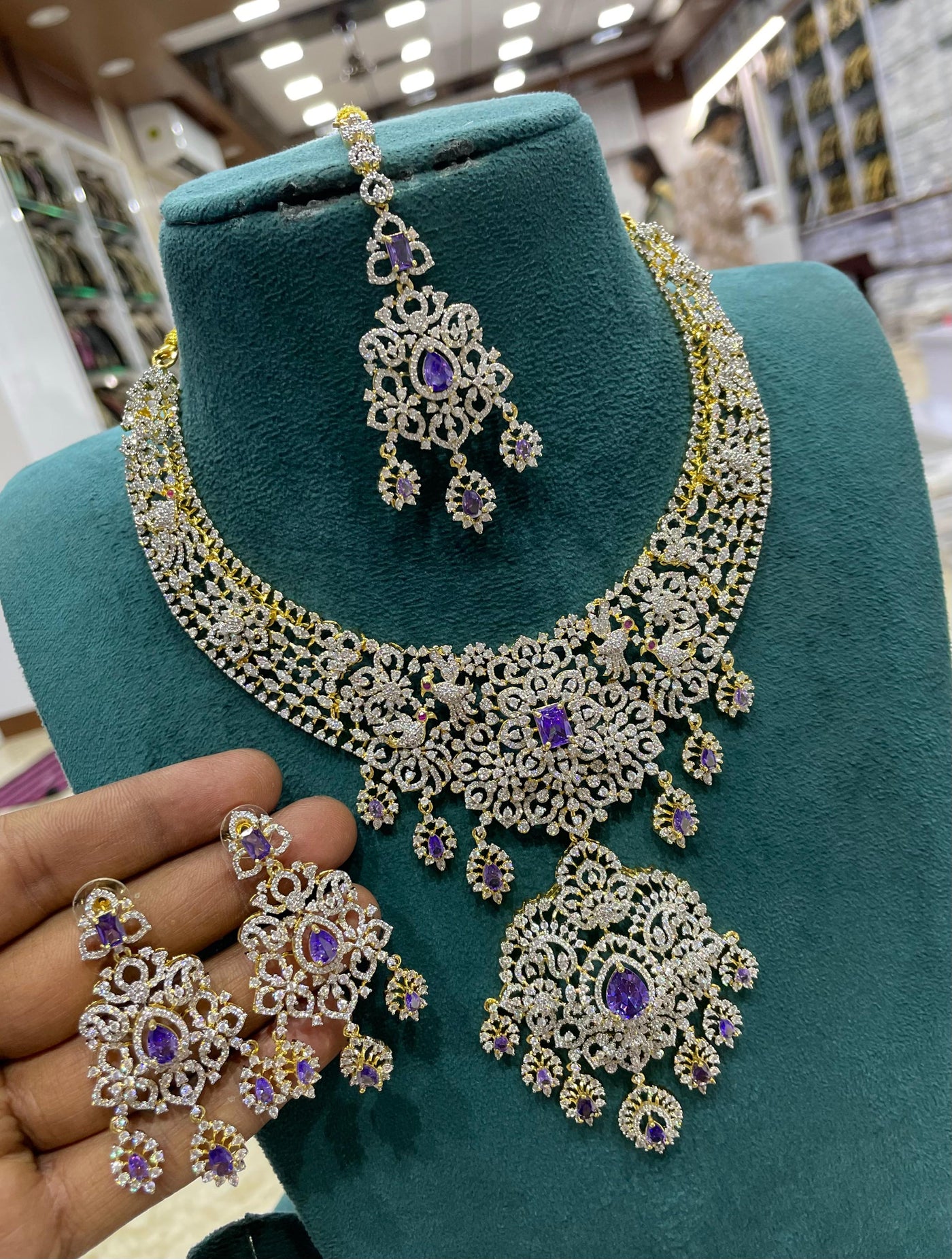 American Diamond Stones Bridal Necklace