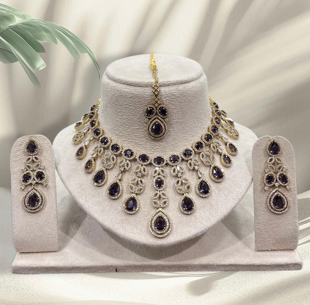 Victorian Polish with AD Stones Bridal Necklace
