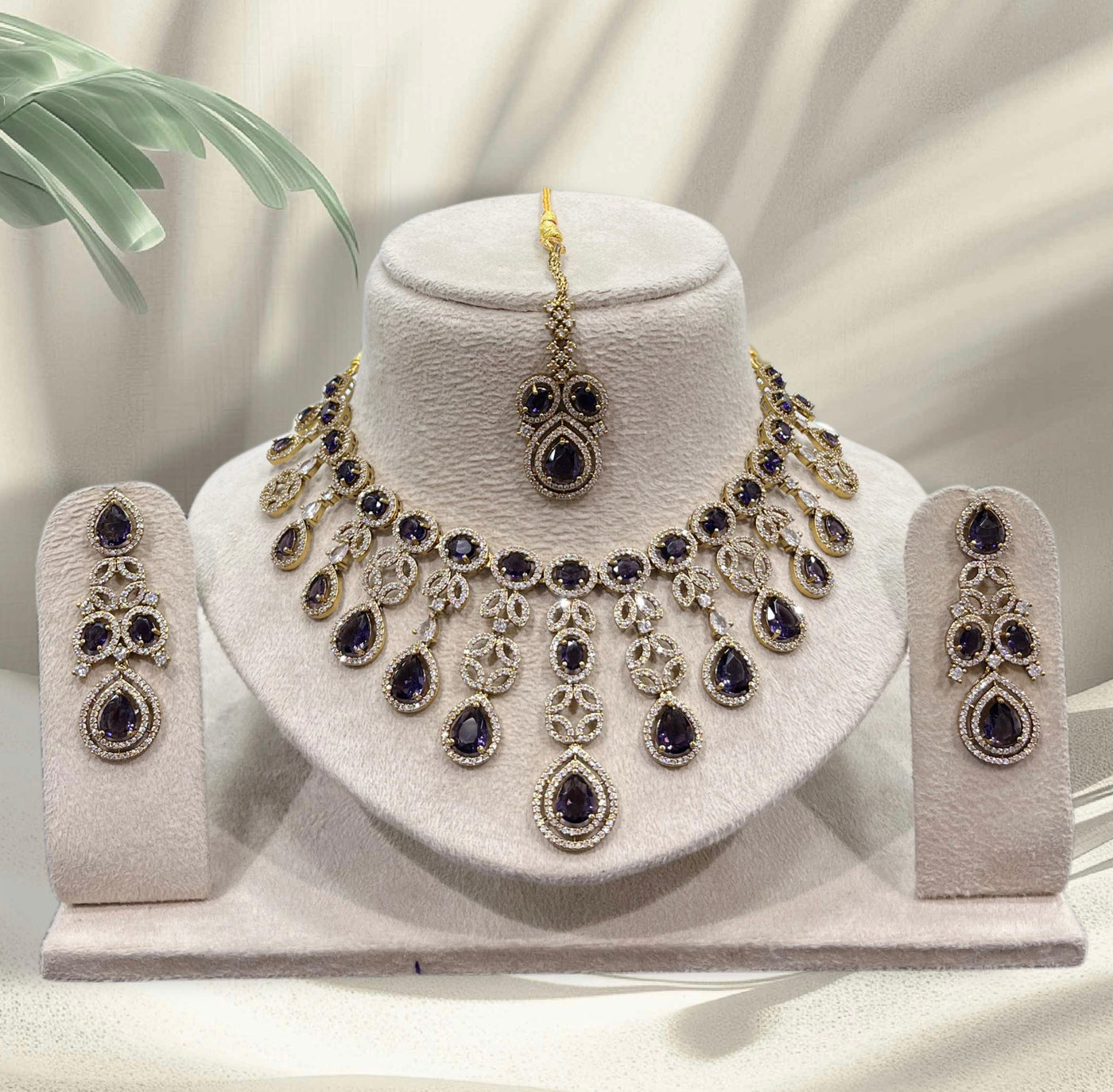 Victorian Polish with AD Stones Bridal Necklace