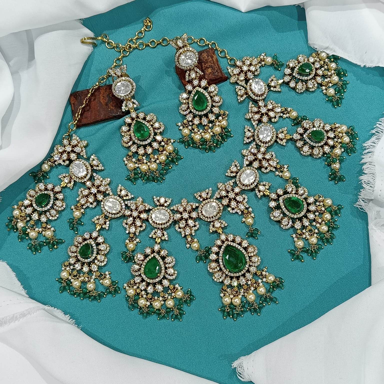 Moissanite Stones Bridal Necklace - Nakshatra Jewels