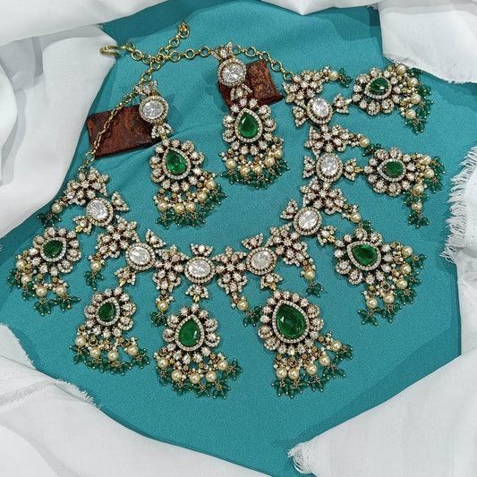 Moissanite Stones Bridal Necklace - Nakshatra Jewels
