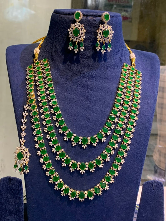American Diamond Stones Bridal Layer Haram