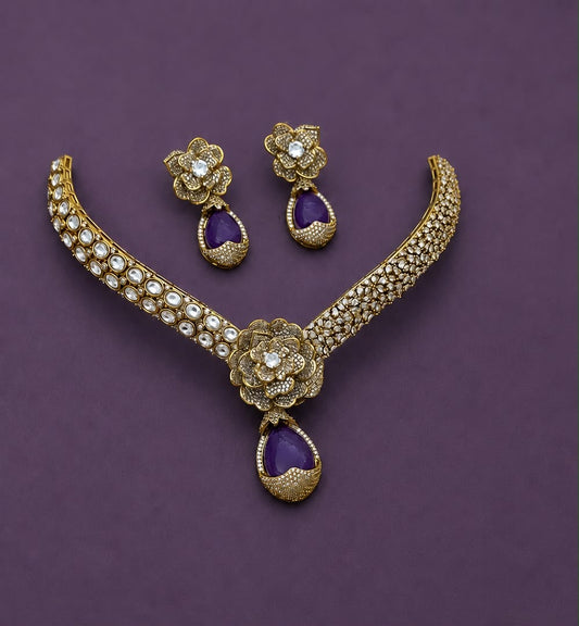 Victorian Polish with AD Stones Necklace