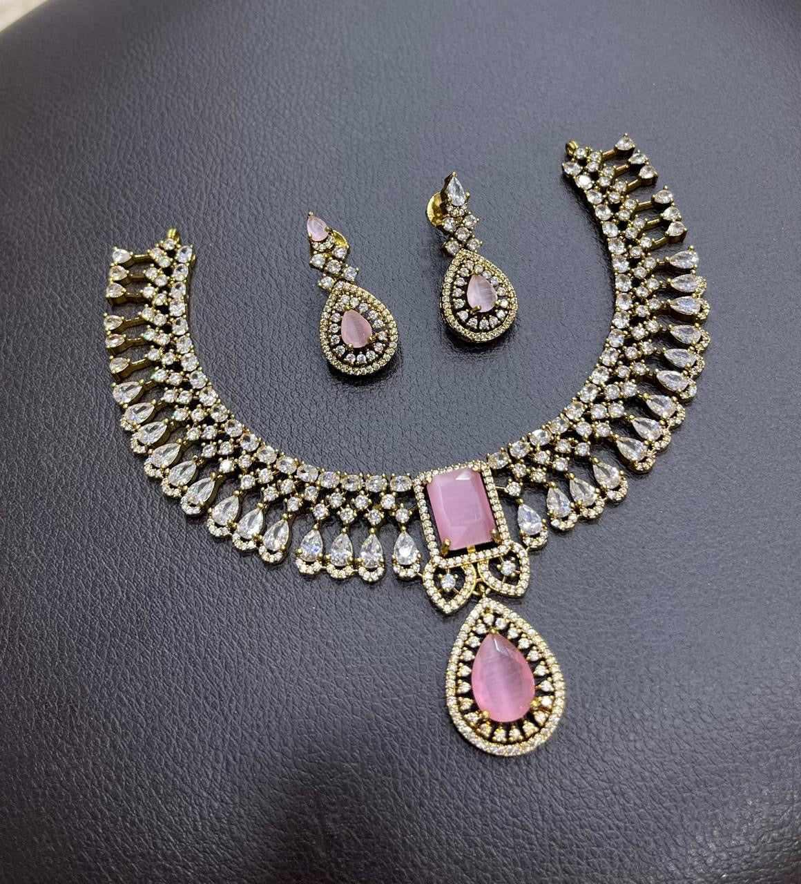 Victorian Polish AD Stones Necklace
