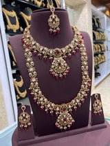 Kundan and Mossianite Stones Bridal Combo Set