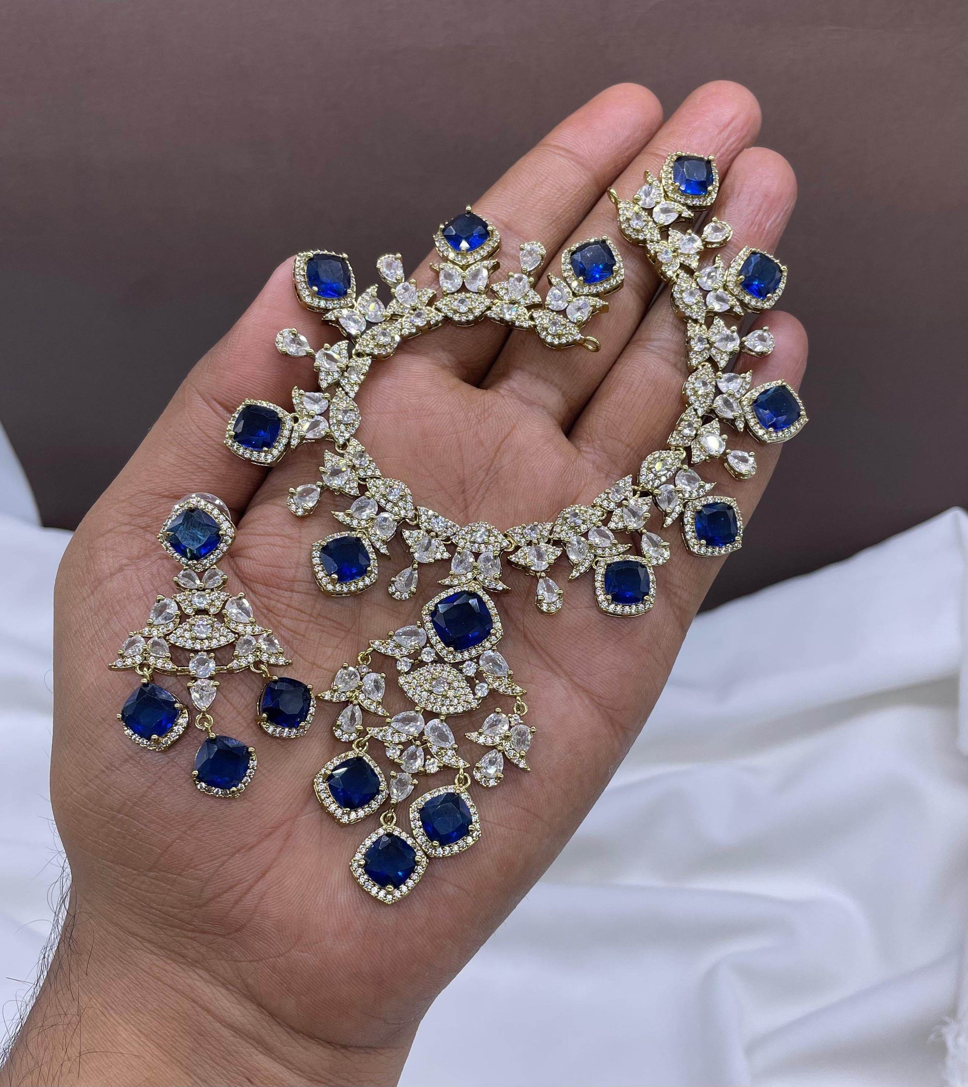 Victorian Polish with AD Stones Bridal Choker - Nakshatra Jewels