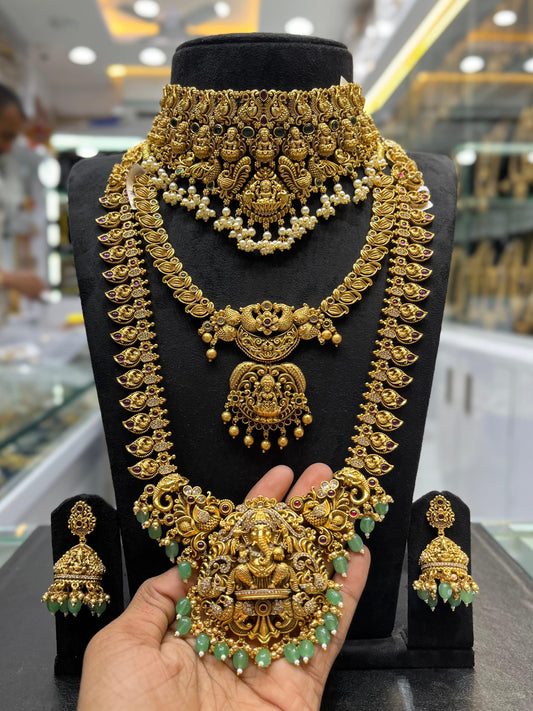 Nakshi Work with AD Stones Bridal Combo