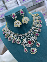 American Diamond Stones Bridal Necklace - Nakshatra Jewels