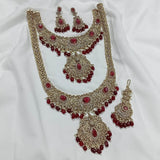 Victorian Polish with AD Stones Bridal Combo Set - Nakshatra Jewels