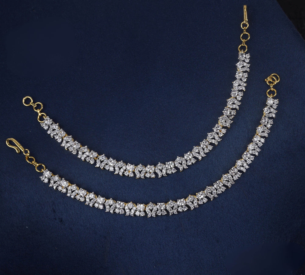 AD Stones Ear Chains - Nakshatra Jewels