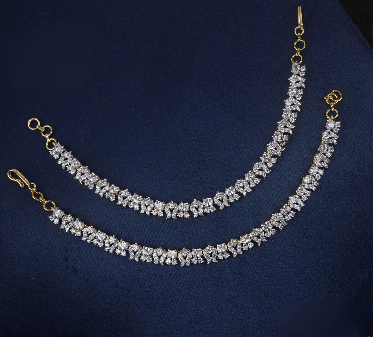 AD Stones Ear Chains - Nakshatra Jewels