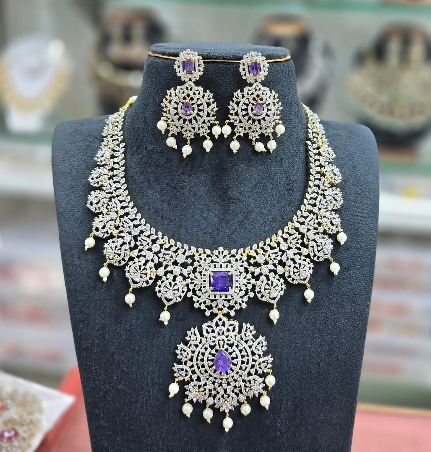 American Diamond Stones Bridal Necklace