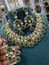 Victorian Polish with Kundan Stones Bridal Neck Set - Nakshatra Jewels