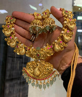 Nakshi Work with AD Stones Bridal Necklace - Nakshatra Jewels