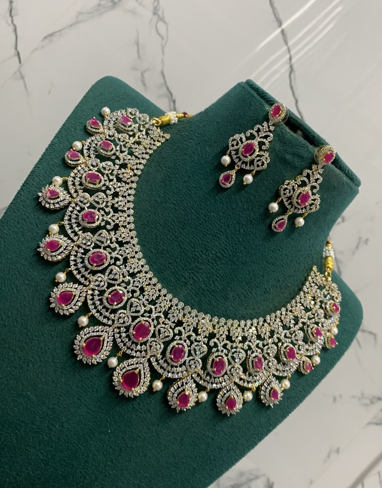American Diamond Stones Bridal Neck Set