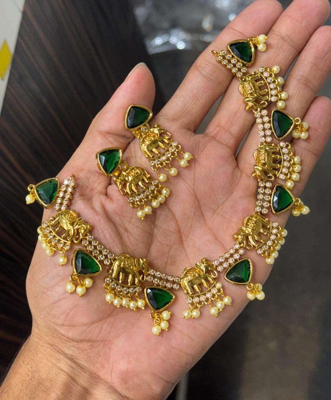 Premium Matt with AD Stones Necklace
