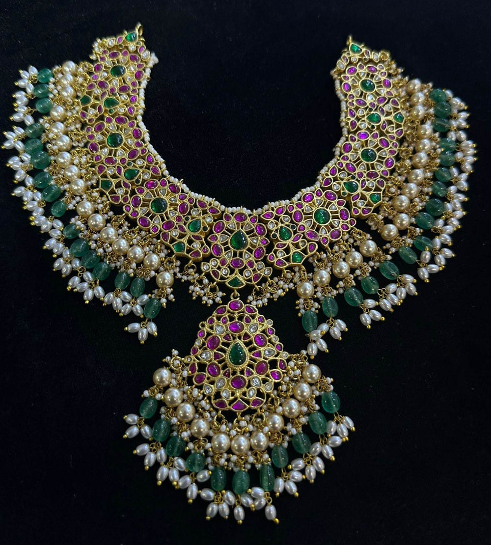 Jaadu Kundan Stones Bridal Necklace - Nakshatra Jewels