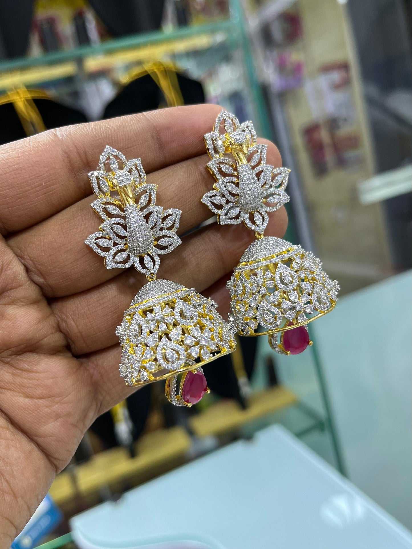 AD Stones Bridal Earrings